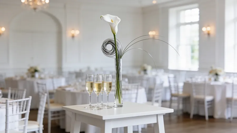 Sektempfang, eine Calla je Stehtisch